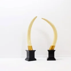 Paire de fausses défenses d'éléphant - 20ème siècle H:82cm