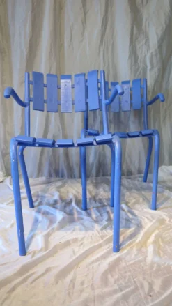 Paire de fauteils de jardin ou de terrasse bleu outremer