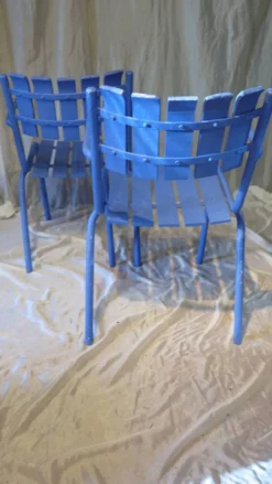 Paire de fauteils de jardin ou de terrasse bleu outremer
