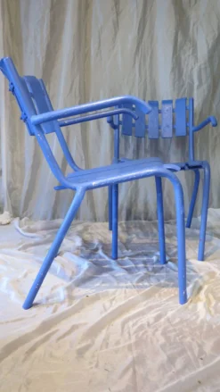 Paire de fauteils de jardin ou de terrasse bleu outremer