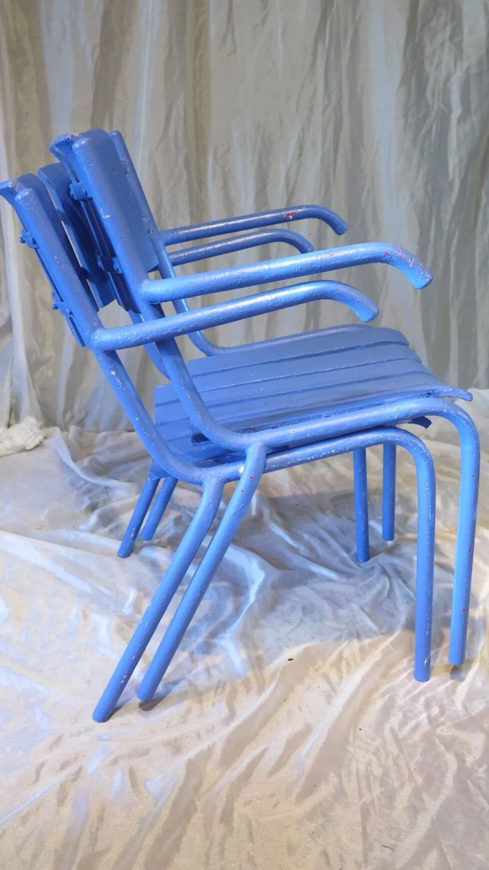 Paire de fauteils de jardin ou de terrasse bleu outremer