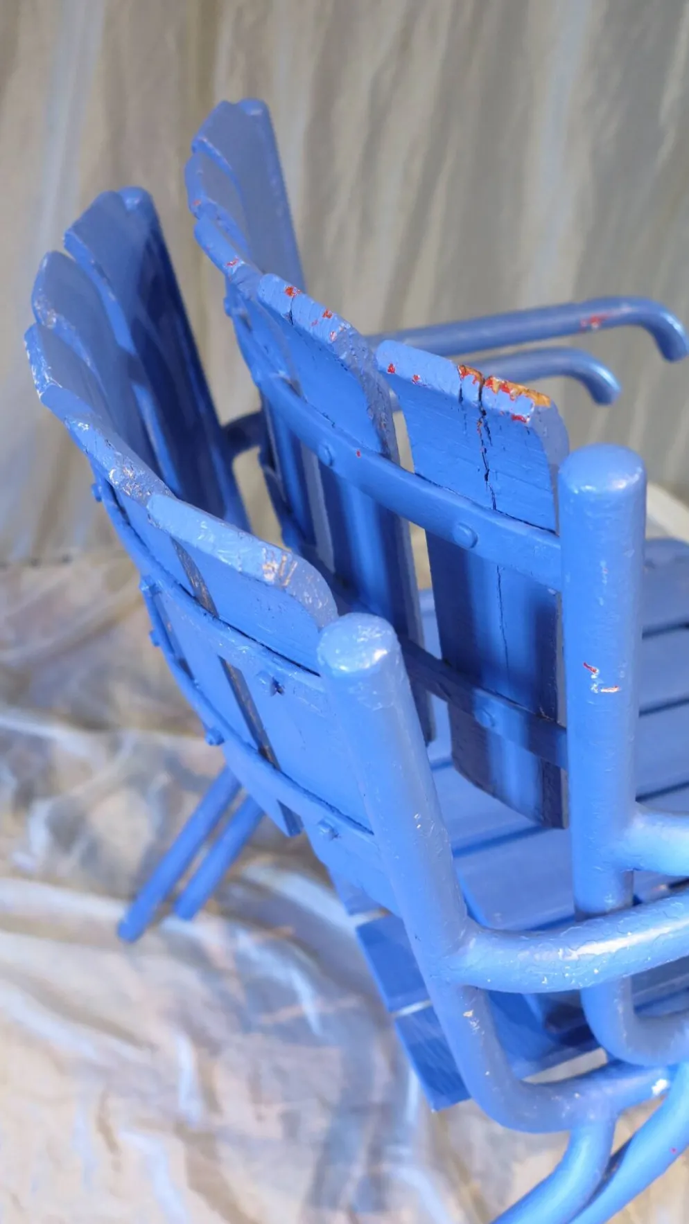 Paire de fauteils de jardin ou de terrasse bleu outremer