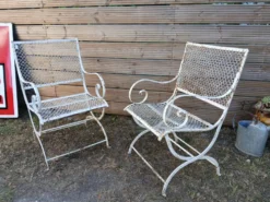 Paire de fauteuils de Jardin en métal début XX émé