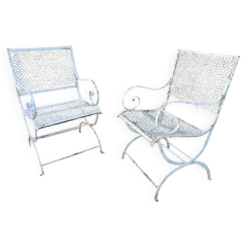 Paire de fauteuils de Jardin en métal début XX émé