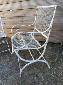 Paire de fauteuils de Jardin en métal début XX émé