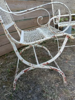 Paire de fauteuils de Jardin en métal début XX émé