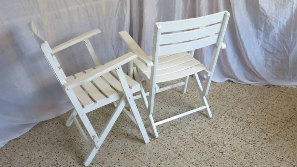Paire de fauteuils de jardin pliants