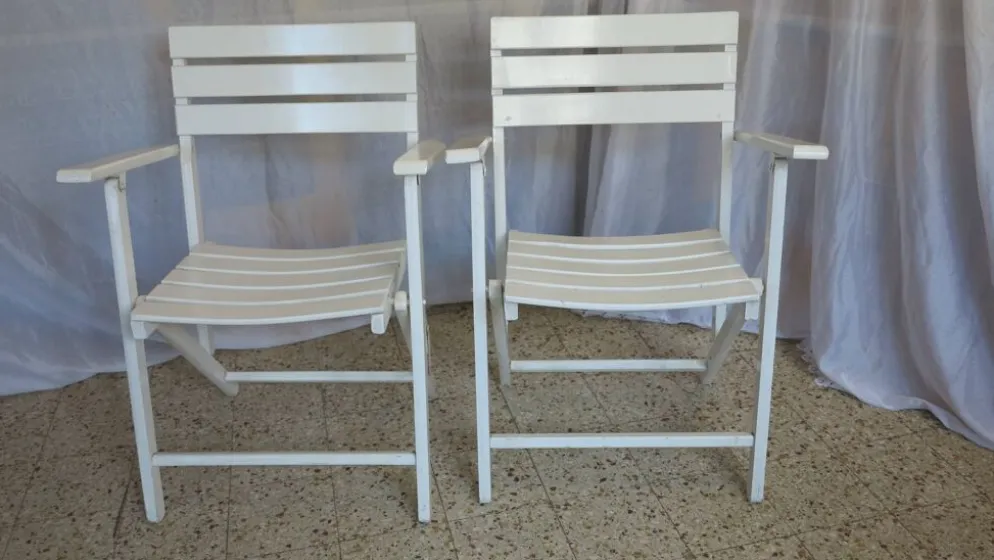 Paire de fauteuils de jardin pliants