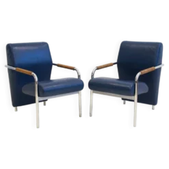 Paire de fauteuils Niccola bleues par Andrea Branzi pour Zanotta
