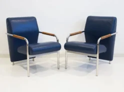 Paire de fauteuils Niccola bleues par Andrea Branzi pour Zanotta