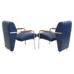 Paire de fauteuils Niccola bleues par Andrea Branzi pour Zanotta