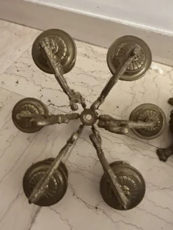 Paire de grands candélabres 7 feux - 69 cm - Bronze - Putti