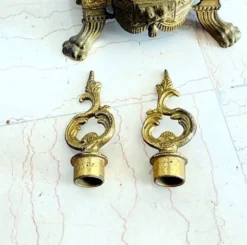 Paire de grands candélabres 7 feux - 69 cm - Bronze - Putti