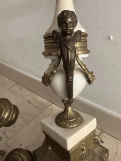 Paire de grands candélabres 7 feux - 69 cm - Bronze - Putti
