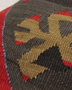 Paire de housses de coussin géométriques kilim turc tissé à plat