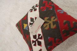 Paire de housses de coussin géométriques kilim turc tissé à plat