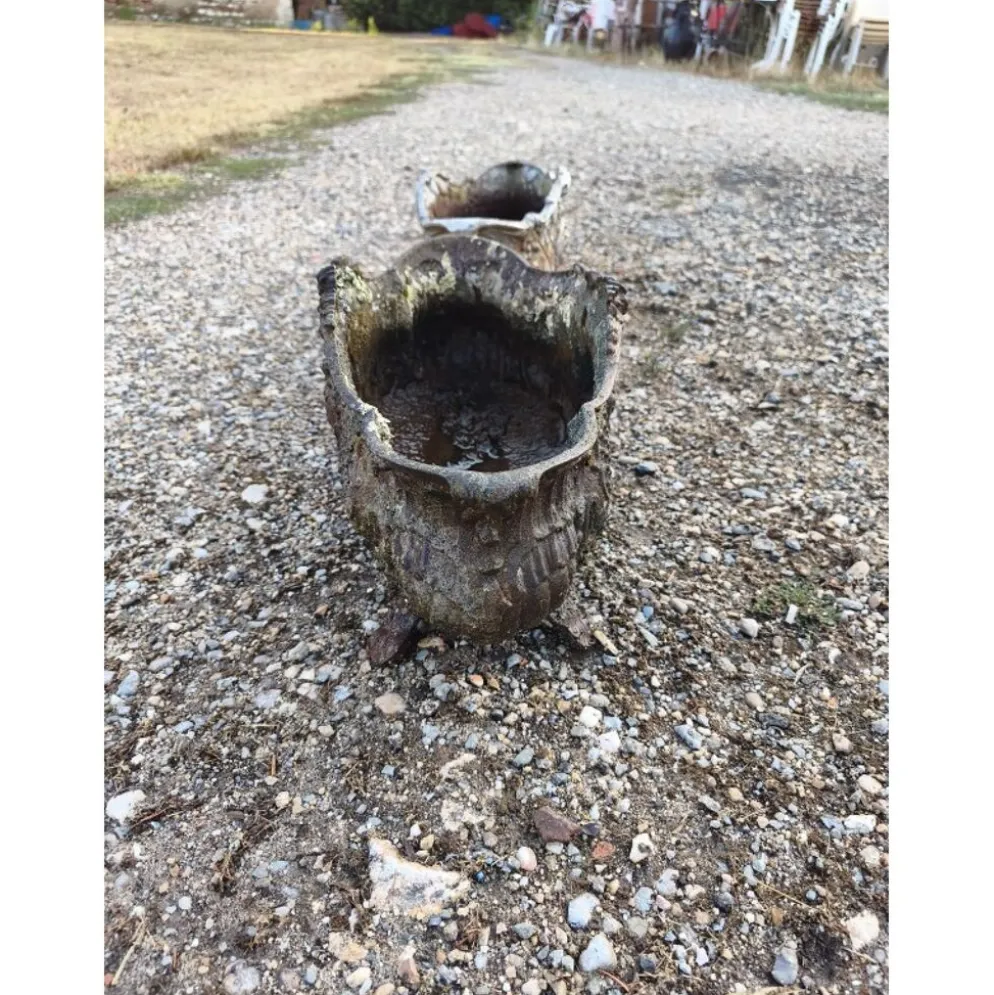 Paire de jardinières en fonte 1900 de Charleville - Mézières