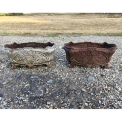 Paire de jardinières en fonte 1900 de Charleville - Mézières