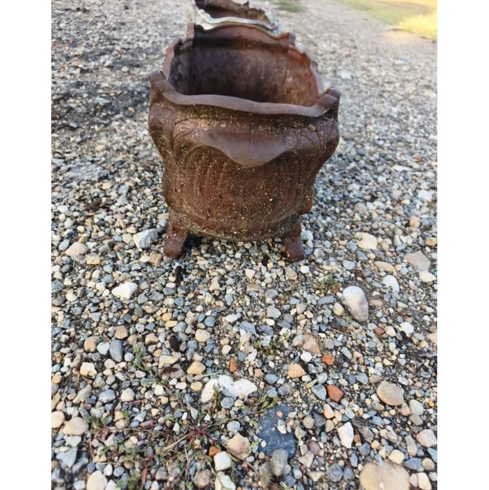 Paire de jardinières en fonte 1900 de Charleville - Mézières