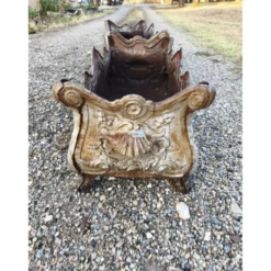 Paire de jardinières en fonte 1900 de style rocaille Charleville - Mézières