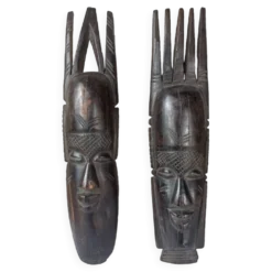Paire de masques aficains vinatge 1960