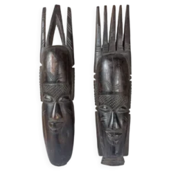 Paire de masques aficains vinatge 1960