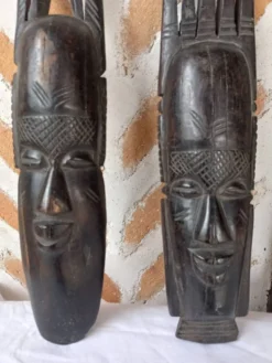 Paire de masques aficains vinatge 1960