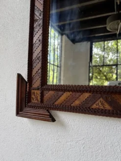 Paire de miroir bois style tramp art