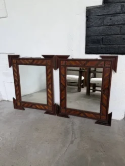 Paire de miroir bois style tramp art