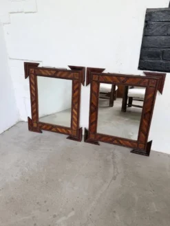 Paire de miroir bois style tramp art