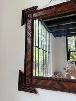 Paire de miroir bois style tramp art