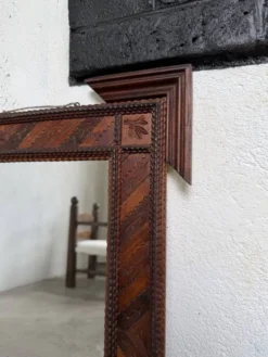 Paire de miroir bois style tramp art