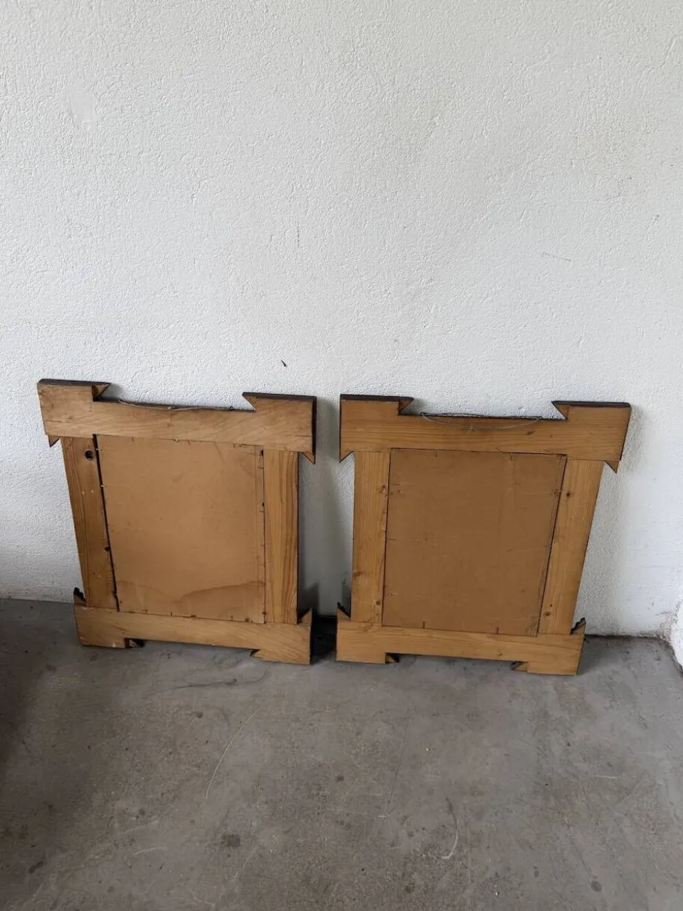 Paire de miroir bois style tramp art