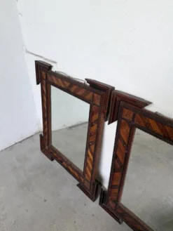Paire de miroir bois style tramp art