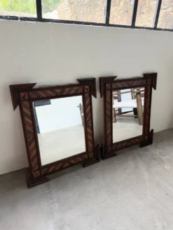 Paire de miroir bois style tramp art