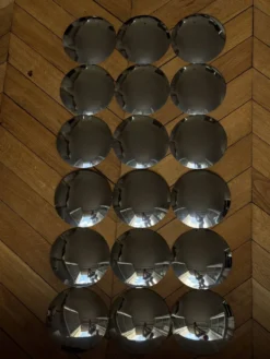 Paire de miroirs bulles convexes chromés Space Age, 1970