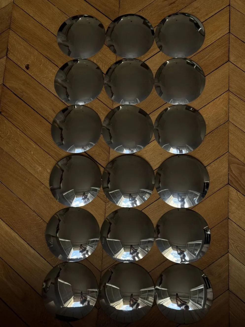 Paire de miroirs bulles convexes chromés Space Age, 1970