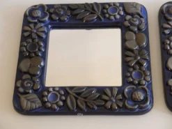 Paire de miroir scandinave en ceramique de Berit ternell