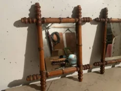 Paire de miroirs en bois, années 40