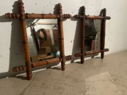 Paire de miroirs en bois, années 40