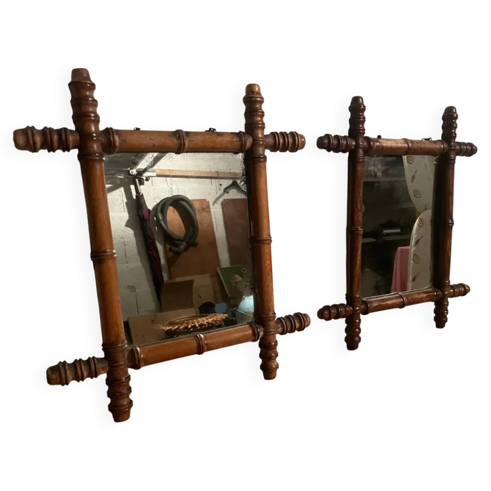 Paire de miroirs en bois, années 40