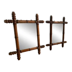 Paire de miroirs en bois, années 40
