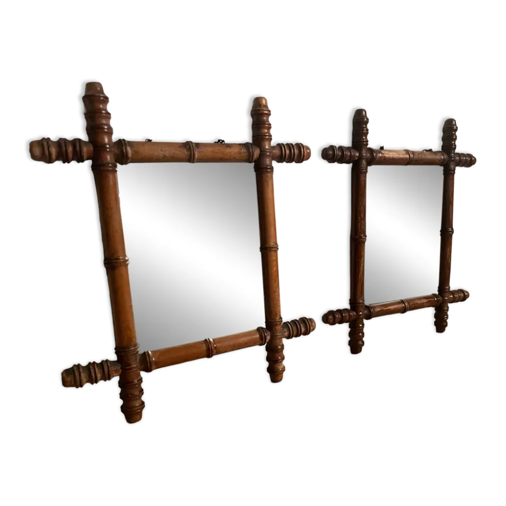 Paire de miroirs en bois, années 40