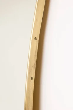 Paire de miroirs style Gio Ponti, cerclage en laiton, années 80