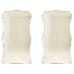 Paire de miroirs style Gio Ponti, cerclage en laiton, années 80