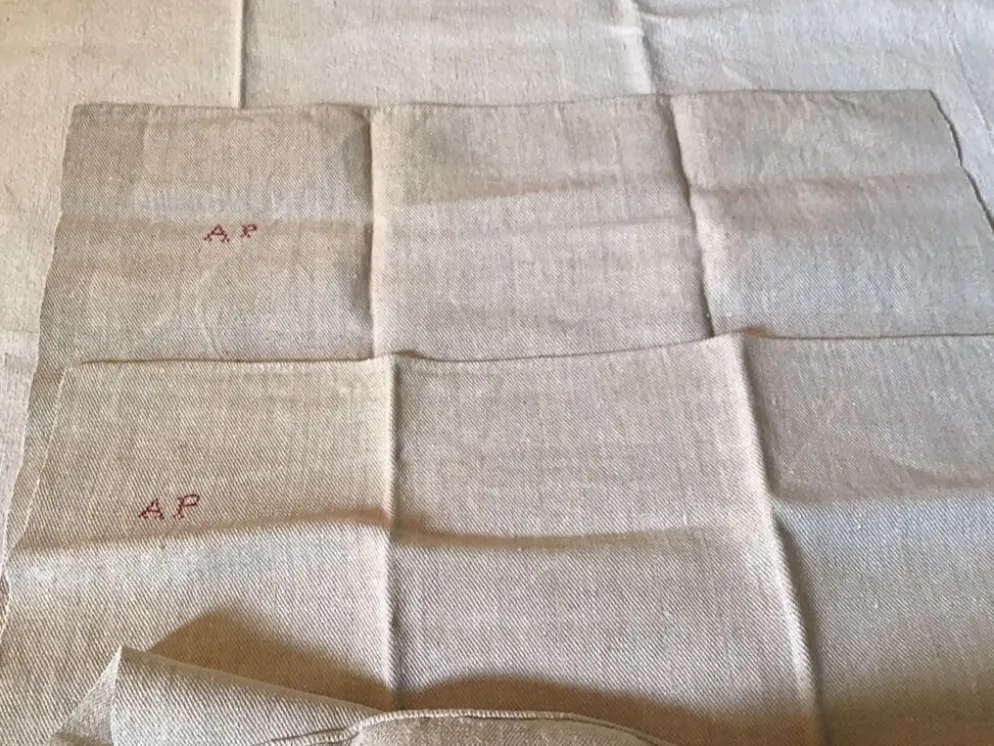 Paire de nappes de ferme en chanvre