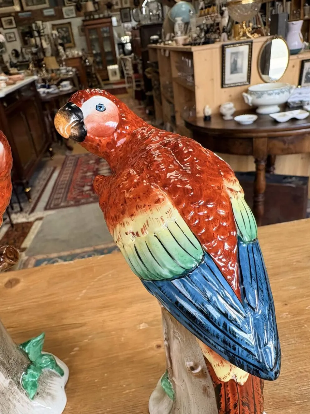 Paire de perroquets en porcelaine Sitzendorf – Allemagne