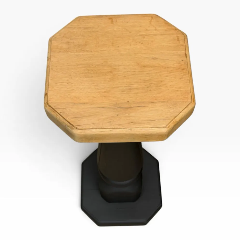 Paire de piédestaux/colonnes vintage 1970 chêne massif