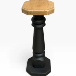 Paire de piédestaux/colonnes vintage 1970 chêne massif