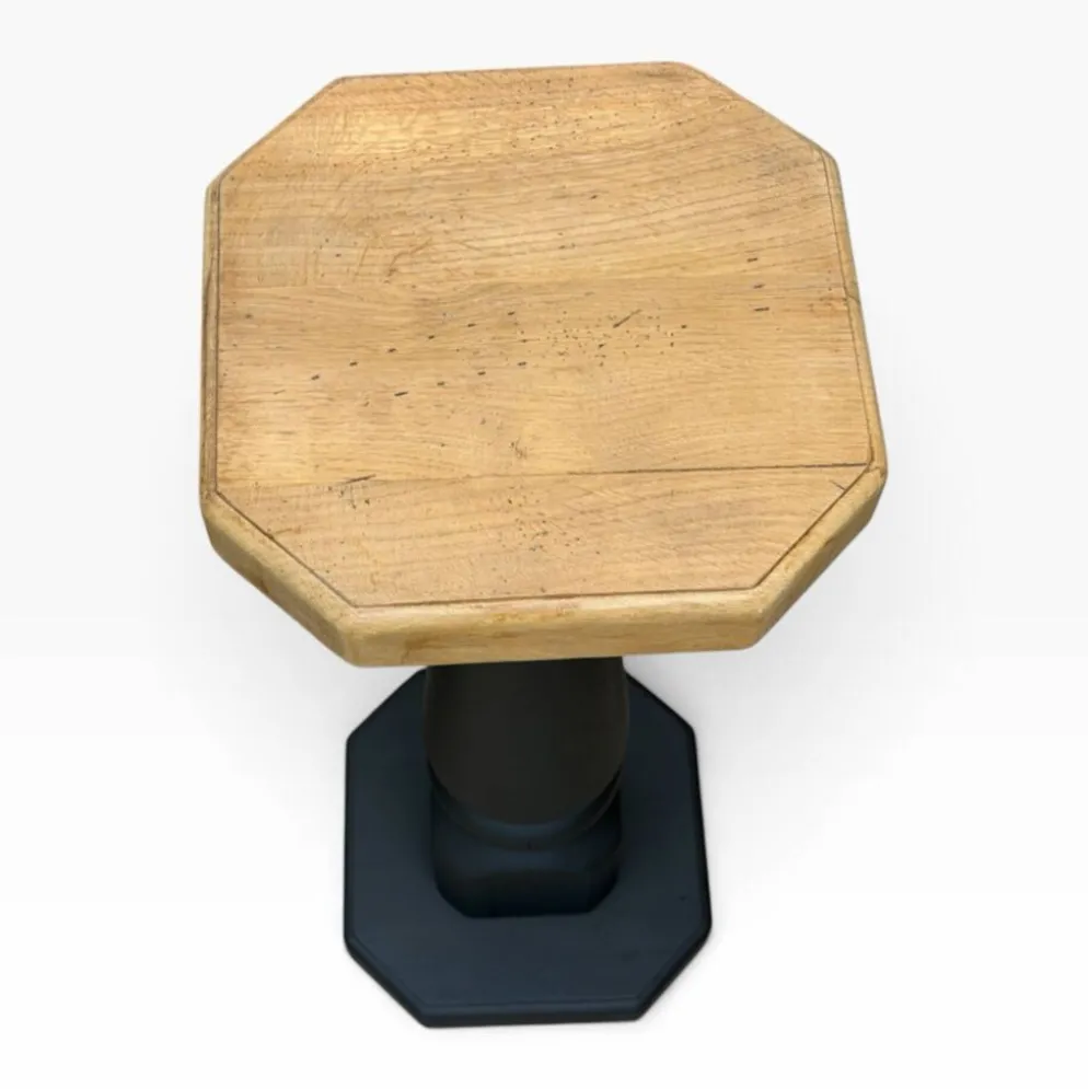Paire de piédestaux/colonnes vintage 1970 chêne massif